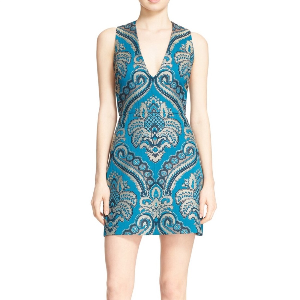 Turquoise print dress by Alice and Olivia